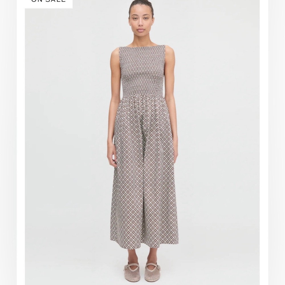 Hill House Home Cosima nap dress Chocolate Circular Lattice brown cotton midi